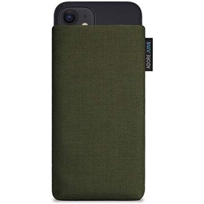Adore June Klassiskt olivgrönt fodral kompatibelt med iPhone 13 Mini/iPhone 12 Mini, mobilfodral av slitstarkt Cordura-tyg med skärmrengöringseffekt, tillverkad i Europa Adore June Klassiskt olivgrönt fodral kompatibelt med iPhone 13 Mini/iPhone 12 Mini, mobilfodral av slitstarkt Cordura-tyg med skärmrengöringseffekt, tillverkad i Europa