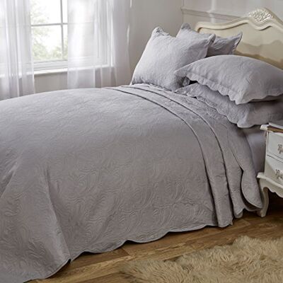 Emma Barclay Athena quiltat paisleymönster överkast set i silver – king size-säng Emma Barclay Athena quiltat paisleymönster överkast set i silver – king size-säng