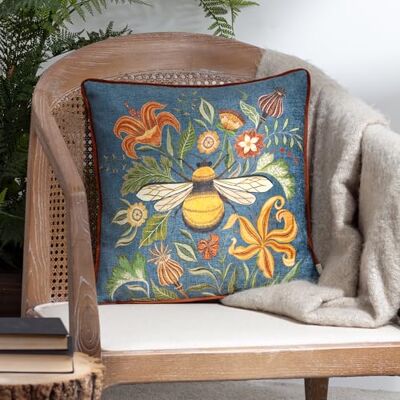 Evans Lichfield Hagtorn Bee Chenille rörledd fjäder rik fylld kudde Evans Lichfield Hagtorn Bee Chenille rörledd fjäder rik fylld kudde
