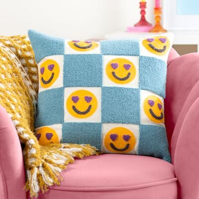 furn. Heya Home Love You More Broderad Boucle fjäder rik fylld kudde furn. Heya Home Love You More Broderad Boucle fjäder rik fylld kudde