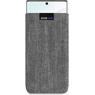 Adore June Business väska kompatibel med Samsung Galaxy Note 10 mobilväska av karakteristiskt fiskgräs tyg – grå/svart, skyddsväska tillbehör med display rengöringseffekt Adore June Business väska kompatibel med Samsung Galaxy Note 10 mobilväska av karakteristiskt fiskgräs tyg – grå/svart, skyddsväska tillbehör med display rengöringseffekt