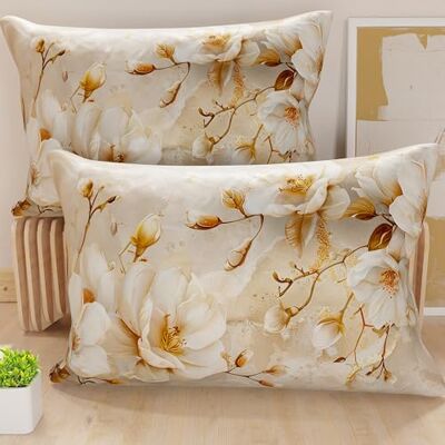 PETTI Artigiani Italiani Par örngott 50x80 cm säng, allergivänlig mikrofiberörngott, set med två örngott med blommönster, 100% tillverkad i Italien PETTI Artigiani Italiani Par örngott 50x80 cm säng, allergivänlig mikrofiberörngott, set med två örngott med blommönster, 100% tillverkad i Italien