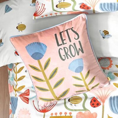 furn. liten ugn Let's Grow sammetsprydda fjäderfyllig kudde furn. liten ugn Let's Grow sammetsprydda fjäderfyllig kudde
