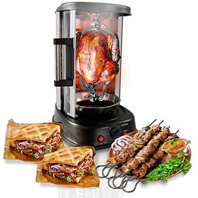 Nutrichef Bord-Vertikal Rotisserieugn – Rotisserie Shawarma-maskin, Kebob-maskin, dörr värmebeständig & fläckresistent, energieffektivt, inklusive Kebob-ställ med 7 spett (PKRTVG34) Nutrichef Bord-Vertikal Rotisserieugn – Rotisserie Shawarma-maskin, Kebob-maskin, dörr värmebeständig & fläckresistent, energieffektivt, inklusive Kebob-ställ med 7 spett (PKRTVG34)