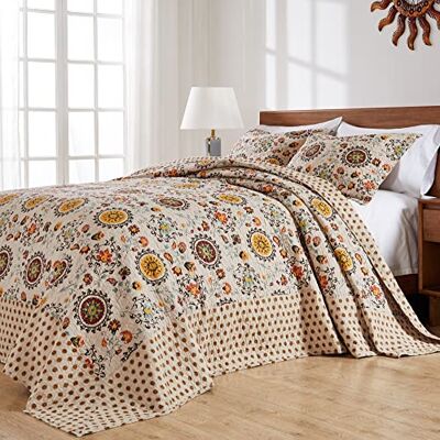 Greenland Home Fashions Greenland Home Överkastsset, bomull, brungrå, 3-delat Queen Greenland Home Fashions Greenland Home Överkastsset, bomull, brungrå, 3-delat Queen