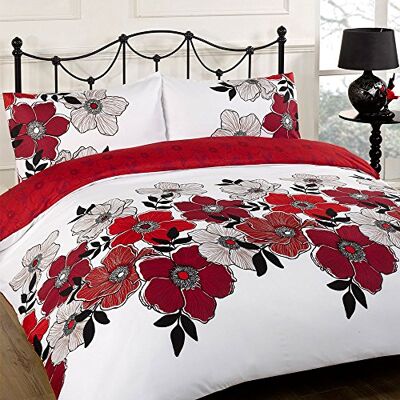 Dreamscene Pollyanna rött påslakanset – enkel-dubbel-King Size-Super King Size Dreamscene Pollyanna rött påslakanset – enkel-dubbel-King Size-Super King Size