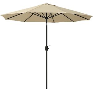 BAKAJI Trädgårdsparasoll 2,7 meter solskydd för balkong, Air Vent-system, justerbar lutning och vevöppning, vattentät UV-beläggning för hav, terrass, strand, Beige, 270 centimetri BAKAJI Trädgårdsparasoll 2,7 meter solskydd för balkong, Air Vent-system, justerbar lutning och vevöppning, vattentät UV-beläggning för hav, terrass, strand, Beige, 270 centimetri