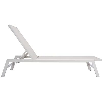 Safavieh Solstol i metall för utomhusbruk med justerbart ryggstöd, silver och beige Safavieh Solstol i metall för utomhusbruk med justerbart ryggstöd, silver och beige