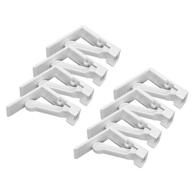FACKELMANN 9921750 set med 8 bordsduksklämmor med fjäder, ytterduksklämma, justerbar dukklämma, plast, vit, 5,5 cm FACKELMANN 9921750 set med 8 bordsduksklämmor med fjäder, ytterduksklämma, justerbar dukklämma, plast, vit, 5,5 cm