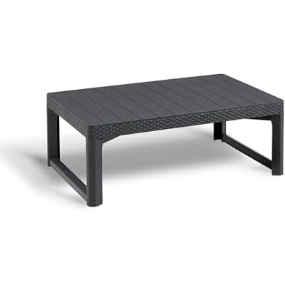 Keter Allibert Lyon bord, grafit, polyrattan bord, loungebord, plastbord, trädgårdsbord, 116 x 71,5 x 66,5 cm, 233779 Keter Allibert Lyon bord, grafit, polyrattan bord, loungebord, plastbord, trädgårdsbord, 116 x 71,5 x 66,5 cm, 233779