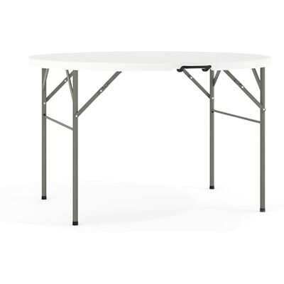 Flash Furniture Flash-möbler 48'' rund dubbelvikt granit vit plast fällbart bord Flash Furniture Flash-möbler 48'' rund dubbelvikt granit vit plast fällbart bord
