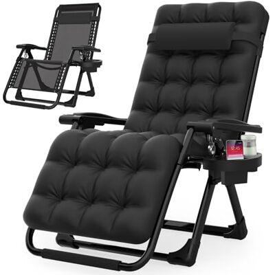 Suteck Noll gravitationsstol 26 tum L liggande campingstol med avtagbar kudde, utomhus loungestolar uteplats vilstol med mugghållare och vadderat nackstöd, aluminiumlegering lås schäslong stöd 226 kg, Suteck Noll gravitationsstol 26 tum L liggande campingstol med avtagbar kudde, utomhus loungestolar uteplats vilstol med mugghållare och vadderat nackstöd, aluminiumlegering lås schäslong stöd 226 kg,