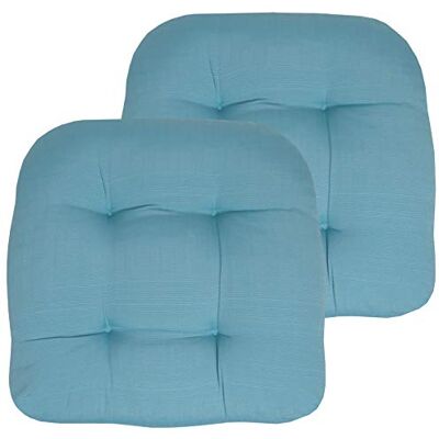 Sweet Home Collection uteplats kuddar utomhus stolsdynor premium bekväm tjock fiberfyllning tuftad 48 cm x 48 cm sittskydd, 2 st (paket med 1), blågrön Sweet Home Collection uteplats kuddar utomhus stolsdynor premium bekväm tjock fiberfyllning tuftad 48 cm x 48 cm sittskydd, 2 st (paket med 1), blågrön
