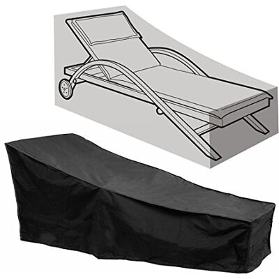 Comfysail Solstol överdrag vattentätt solsängsskydd utomhus trädgård uteplats möbler med förvaringsväska, svart, 208 x 76 x 41/79 cm Comfysail Solstol överdrag vattentätt solsängsskydd utomhus trädgård uteplats möbler med förvaringsväska, svart, 208 x 76 x 41/79 cm