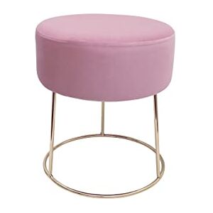 ECHTWERK Rund sittpall Marilyn, stoppad pall av sammetstyg, sminkpall med metallben i guld, pall lämplig för sovrum och vardagsrum, fotpall kan belastas upp till 150 kg, rosa ECHTWERK Rund sittpall Marilyn, stoppad pall av sammetstyg, sminkpall med metallben i guld, pall lämplig för sovrum och vardagsrum, fotpall kan belastas upp till 150 kg, rosa