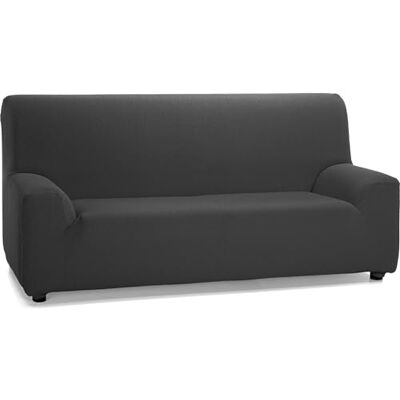 ECOMMERC3 Stretchigt och extra mjukt sofföverdrag för 3-sits soffa 100% antracitfärgat justerbart sofföverdrag tillverkat i Spanien ECOMMERC3 Stretchigt och extra mjukt sofföverdrag för 3-sits soffa 100% antracitfärgat justerbart sofföverdrag tillverkat i Spanien