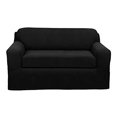 MAYTEX Loveseat soffa möbelöverdrag, polyester, svart MAYTEX Loveseat soffa möbelöverdrag, polyester, svart
