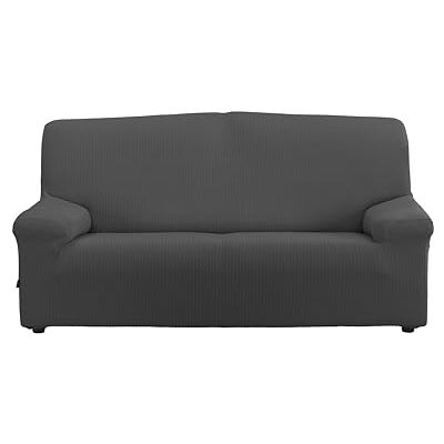 Estoralis Sumatra Bielastiskt sofföverdrag Superstretchigt tyg C-11 mörkgrått för 2-sits soffa från 120 till 170 cm kvalitetsskydd superjusterbart Estoralis Sumatra Bielastiskt sofföverdrag Superstretchigt tyg C-11 mörkgrått för 2-sits soffa från 120 till 170 cm kvalitetsskydd superjusterbart