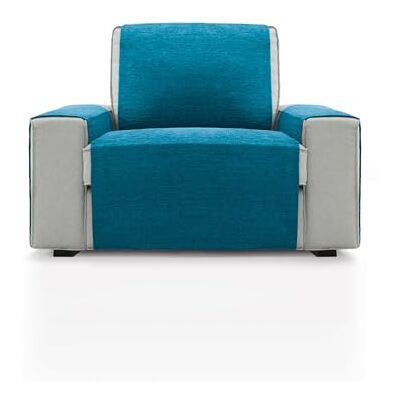 FAVERTI ® Överdrag för 1-sits fåtölj eller 55 cm avslappningsstol PEGO-modell Blå Chenille extra mjuk känsla, kvalitetsfåtöljskydd tillverkat i Spanien med återvunnet material FAVERTI ® Överdrag för 1-sits fåtölj eller 55 cm avslappningsstol PEGO-modell Blå Chenille extra mjuk känsla, kvalitetsfåtöljskydd tillverkat i Spanien med återvunnet material