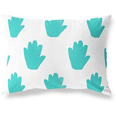 Bonamaison turkos vitt kuddfodral, kuddfodral för säng, bil, soffa, vardagsrum, hemdekoration, 45 x 60 cm designad och tillverkad i Turkiet Bonamaison turkos vitt kuddfodral, kuddfodral för säng, bil, soffa, vardagsrum, hemdekoration, 45 x 60 cm designad och tillverkad i Turkiet