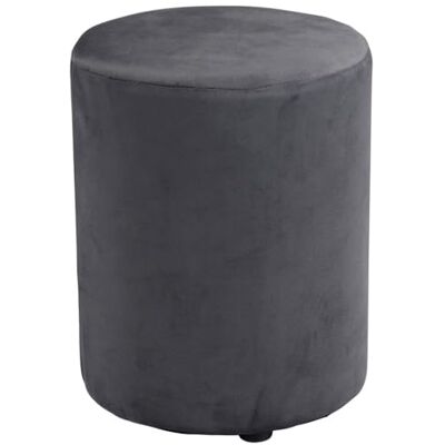 ArtiCasa Arti Casa Pouf rund sammet – sammetspall 28 x 36 cm – fotpall eller fåtölj sovrum – möbler för sminkbord – kompakt stol liten – pall sminkbord – grå ArtiCasa Arti Casa Pouf rund sammet – sammetspall 28 x 36 cm – fotpall eller fåtölj sovrum – möbler för sminkbord – kompakt stol liten – pall sminkbord – grå