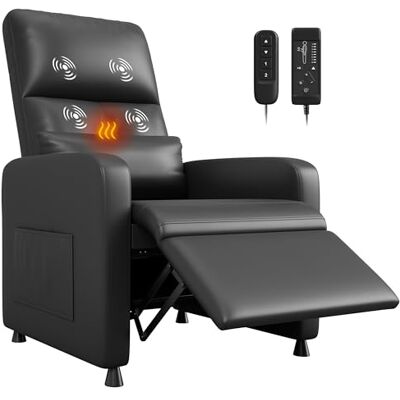 GarveeHome Elektrisk TV-fåtölj, relaxstol, relaxstol, massagestol med värmefunktion, justerbar TV-stol med fotstöd, enkel soffa för vardagsrum, sovrum, kontor GarveeHome Elektrisk TV-fåtölj, relaxstol, relaxstol, massagestol med värmefunktion, justerbar TV-stol med fotstöd, enkel soffa för vardagsrum, sovrum, kontor