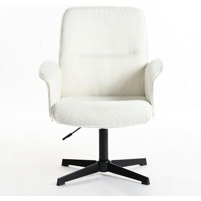 39F FURNITURE DREAM Ergonomisk skandinavisk fåtölj 360° roterbar justerbar höjd Boucle mjukt tyg, vit, bukett, 66x63x82-94 cm 39F FURNITURE DREAM Ergonomisk skandinavisk fåtölj 360° roterbar justerbar höjd Boucle mjukt tyg, vit, bukett, 66x63x82-94 cm