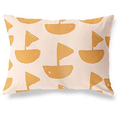 Bonamaison dekorativt kuddöverdrag, orange-Off vit prydnadskudde, heminredning örngott för vardagsrum, soffa, sovrum, storlek: 45 x 60 cm designad och tillverkad i Turkiet Bonamaison dekorativt kuddöverdrag, orange-Off vit prydnadskudde, heminredning örngott för vardagsrum, soffa, sovrum, storlek: 45 x 60 cm designad och tillverkad i Turkiet