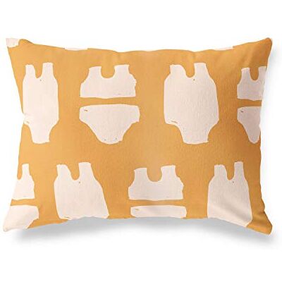 Bonamaison dekorativt kuddöverdrag, orange-Off vit prydnadskudde, heminredning örngott för vardagsrum, soffa, sovrum, storlek: 45 x 60 cm designad och tillverkad i Turkiet Bonamaison dekorativt kuddöverdrag, orange-Off vit prydnadskudde, heminredning örngott för vardagsrum, soffa, sovrum, storlek: 45 x 60 cm designad och tillverkad i Turkiet