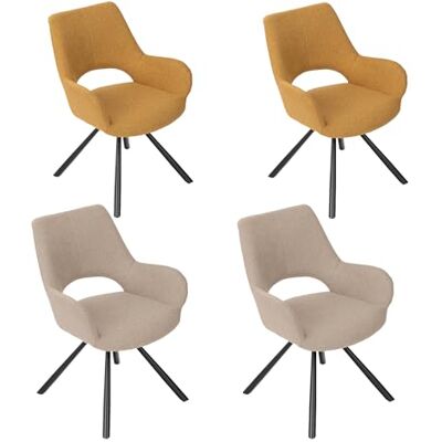 MEUBLE COSY Set med 4 skandinaviska matsalsstolar med ryggstöd och armstöd fåtölj för vardagsrum kök kontor, vadderad sits i metallben, flerfärgad, 58,5 x 59 x 81 cm, 58,5 x 59 x 81 cm MEUBLE COSY Set med 4 skandinaviska matsalsstolar med ryggstöd och armstöd fåtölj för vardagsrum kök kontor, vadderad sits i metallben, flerfärgad, 58,5 x 59 x 81 cm, 58,5 x 59 x 81 cm