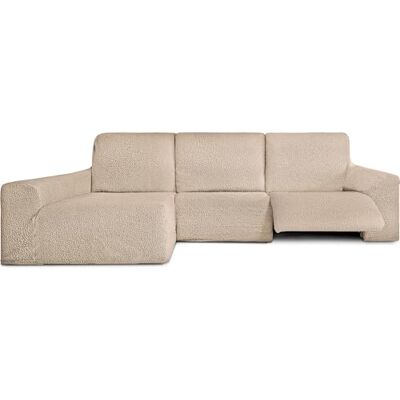 ECOMMERC3 Överdrag till soffa schäslong lång vänster arm med bielastisk avkoppling Superstretchigt beige sofföverdrag med ventilerande och stödskum ECOMMERC3 Överdrag till soffa schäslong lång vänster arm med bielastisk avkoppling Superstretchigt beige sofföverdrag med ventilerande och stödskum
