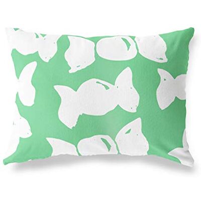 Bonamaison dekorativt kuddöverdrag, bensin grön-vit prydnadskuddöverdrag, heminredning örngott för vardagsrum, soffa, sovrum, storlek: 45 x 60 cm designad och tillverkad i Turkiet Bonamaison dekorativt kuddöverdrag, bensin grön-vit prydnadskuddöverdrag, heminredning örngott för vardagsrum, soffa, sovrum, storlek: 45 x 60 cm designad och tillverkad i Turkiet