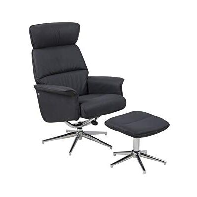 AC Design Furniture Juna fåtöljer med pall, svart, tyg, B: 74 x H: 110 x T: 111 cm, 1 st. AC Design Furniture Juna fåtöljer med pall, svart, tyg, B: 74 x H: 110 x T: 111 cm, 1 st.