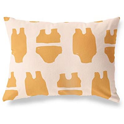 Bonamaison dekorativt kuddöverdrag, orange-Off vit prydnadskudde, heminredning örngott för vardagsrum, soffa, sovrum, storlek: 45 x 60 cm designad och tillverkad i Turkiet Bonamaison dekorativt kuddöverdrag, orange-Off vit prydnadskudde, heminredning örngott för vardagsrum, soffa, sovrum, storlek: 45 x 60 cm designad och tillverkad i Turkiet