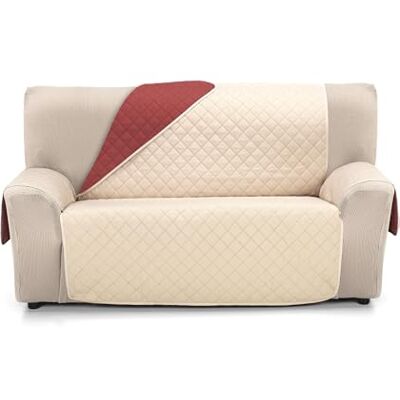 Martina Home Vändbar vadderad soffa täcker Ambar 3-sits Beige Röd Martina Home Vändbar vadderad soffa täcker Ambar 3-sits Beige Röd