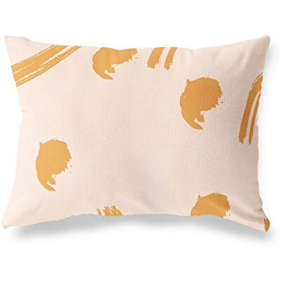 Bonamaison dekorativt kuddöverdrag, orange-Off vit prydnadskudde, heminredning örngott för vardagsrum, soffa, sovrum, storlek: 45 x 60 cm designad och tillverkad i Turkiet Bonamaison dekorativt kuddöverdrag, orange-Off vit prydnadskudde, heminredning örngott för vardagsrum, soffa, sovrum, storlek: 45 x 60 cm designad och tillverkad i Turkiet