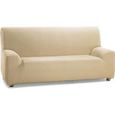 ECOMMERC3 Stretchigt och extra mjukt sofföverdrag för 4-sits soffa 100% beige justerbart sofföverdrag tillverkat i Spanien ECOMMERC3 Stretchigt och extra mjukt sofföverdrag för 4-sits soffa 100% beige justerbart sofföverdrag tillverkat i Spanien