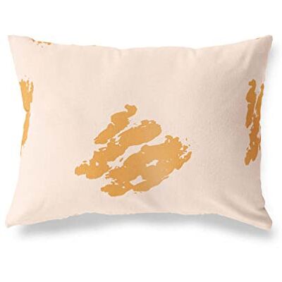 Bonamaison dekorativt kuddöverdrag, orange-Off vit prydnadskudde, heminredning örngott för vardagsrum, soffa, sovrum, storlek: 45 x 60 cm designad och tillverkad i Turkiet Bonamaison dekorativt kuddöverdrag, orange-Off vit prydnadskudde, heminredning örngott för vardagsrum, soffa, sovrum, storlek: 45 x 60 cm designad och tillverkad i Turkiet