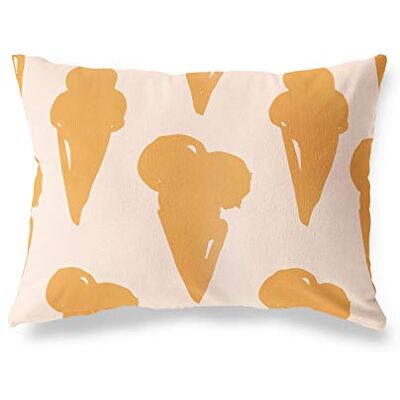 Bonamaison dekorativt kuddöverdrag, orange-Off vit prydnadskudde, heminredning örngott för vardagsrum, soffa, sovrum, storlek: 45 x 60 cm designad och tillverkad i Turkiet Bonamaison dekorativt kuddöverdrag, orange-Off vit prydnadskudde, heminredning örngott för vardagsrum, soffa, sovrum, storlek: 45 x 60 cm designad och tillverkad i Turkiet