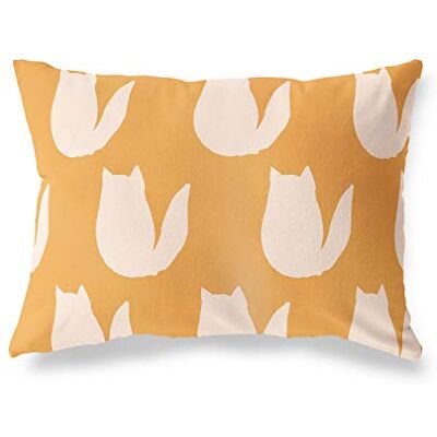 Bonamaison dekorativt kuddöverdrag, orange-Off vit prydnadskudde, heminredning örngott för vardagsrum, soffa, sovrum, storlek: 45 x 60 cm designad och tillverkad i Turkiet Bonamaison dekorativt kuddöverdrag, orange-Off vit prydnadskudde, heminredning örngott för vardagsrum, soffa, sovrum, storlek: 45 x 60 cm designad och tillverkad i Turkiet