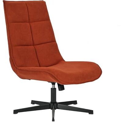 39F FURNITURE DREAM Modern svängbar fåtölj med tygsits med vilstol och metallbas, röd-orange, 63,5 x 85 x 93 cm 39F FURNITURE DREAM Modern svängbar fåtölj med tygsits med vilstol och metallbas, röd-orange, 63,5 x 85 x 93 cm