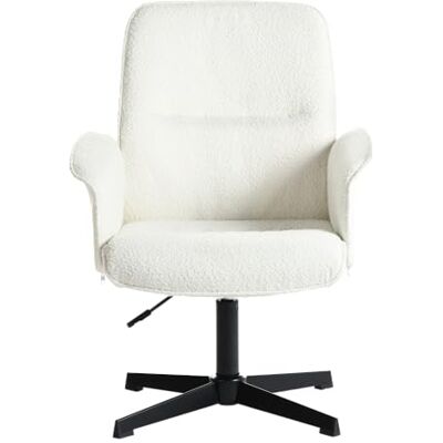 MEUBLE COSY Thomasina Relax Fåtölj Vardagsrumsstol Toalett Kontor Roterbar Justerbar Höjd Bouclé Tygsits för Vardagsrum Sovrum Arbetsrum Vit, Metall, 66 x 63 x 82-94 cm MEUBLE COSY Thomasina Relax Fåtölj Vardagsrumsstol Toalett Kontor Roterbar Justerbar Höjd Bouclé Tygsits för Vardagsrum Sovrum Arbetsrum Vit, Metall, 66 x 63 x 82-94 cm