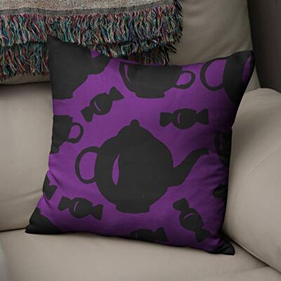 Bonamaison dekorativt kuddöverdrag lila och svart, prydnadskuddöverdrag, heminredning örngott för vardagsrum, soffa, sovrum, storlek: 43 x 43 cm Designad och tillverkad i Turkiet Bonamaison dekorativt kuddöverdrag lila och svart, prydnadskuddöverdrag, heminredning örngott för vardagsrum, soffa, sovrum, storlek: 43 x 43 cm Designad och tillverkad i Turkiet