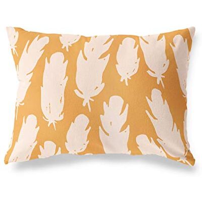 Bonamaison dekorativt kuddöverdrag, orange-Off vit prydnadskudde, heminredning örngott för vardagsrum, soffa, sovrum, storlek: 45 x 60 cm designad och tillverkad i Turkiet Bonamaison dekorativt kuddöverdrag, orange-Off vit prydnadskudde, heminredning örngott för vardagsrum, soffa, sovrum, storlek: 45 x 60 cm designad och tillverkad i Turkiet