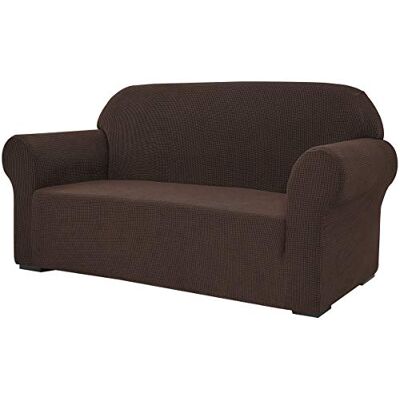 SYNYEY SU SUBRTEX 1-del stretch sofföverdrag spandex jacquardtyg överdrag för soffa, soffa fåtölj halkskydd möbelskydd (X-large, mörkbrun) SYNYEY SU SUBRTEX 1-del stretch sofföverdrag spandex jacquardtyg överdrag för soffa, soffa fåtölj halkskydd möbelskydd (X-large, mörkbrun)