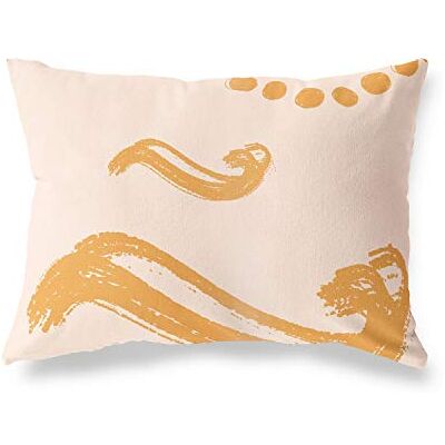 Bonamaison orange-off white kuddfodral, kuddfodral för säng, bil, soffa, vardagsrum, hemdekoration, 45 x 60 cm designad och tillverkad i Turkiet Bonamaison orange-off white kuddfodral, kuddfodral för säng, bil, soffa, vardagsrum, hemdekoration, 45 x 60 cm designad och tillverkad i Turkiet