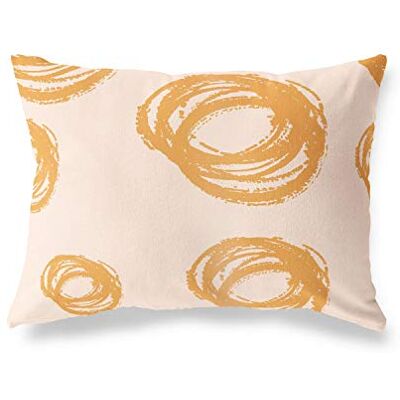 Bonamaison dekorativt kuddöverdrag, orange-Off vit prydnadskudde, heminredning örngott för vardagsrum, soffa, sovrum, storlek: 45 x 60 cm designad och tillverkad i Turkiet Bonamaison dekorativt kuddöverdrag, orange-Off vit prydnadskudde, heminredning örngott för vardagsrum, soffa, sovrum, storlek: 45 x 60 cm designad och tillverkad i Turkiet