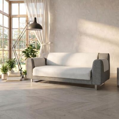 Italian Bed Linen COMFORT halkfritt sofföverdrag tillverkat i Italien, kräm, 3-sits Italian Bed Linen COMFORT halkfritt sofföverdrag tillverkat i Italien, kräm, 3-sits