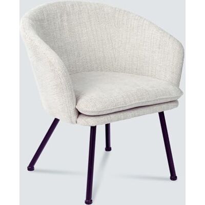 MEUBLE COSY Skandinavisk vardagsrumsstol vadderad sidostol avslappnad soffa med armstöd och tjock metallfotkudde för sovrum kök kontor beige, tyg, 67,5 x 64 x 74,5 cm MEUBLE COSY Skandinavisk vardagsrumsstol vadderad sidostol avslappnad soffa med armstöd och tjock metallfotkudde för sovrum kök kontor beige, tyg, 67,5 x 64 x 74,5 cm