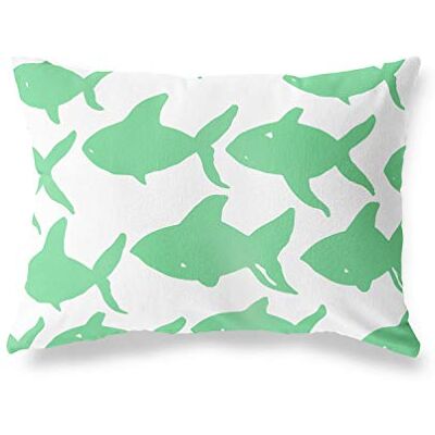 Bonamaison dekorativt kuddöverdrag, bensin grön-vit prydnadskuddöverdrag, heminredning örngott för vardagsrum, soffa, sovrum, storlek: 45 x 60 cm designad och tillverkad i Turkiet Bonamaison dekorativt kuddöverdrag, bensin grön-vit prydnadskuddöverdrag, heminredning örngott för vardagsrum, soffa, sovrum, storlek: 45 x 60 cm designad och tillverkad i Turkiet